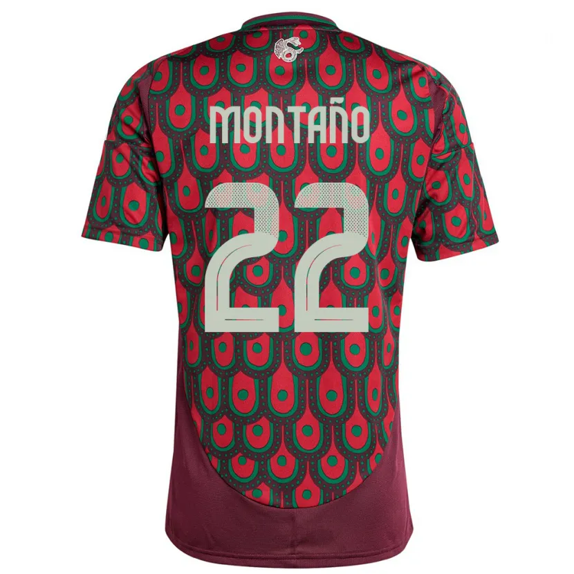 Danxen Kinderen Mexico Andres Montano #22 Kastanjebruin Thuisshirt Thuistenue 24-26 T-Shirt