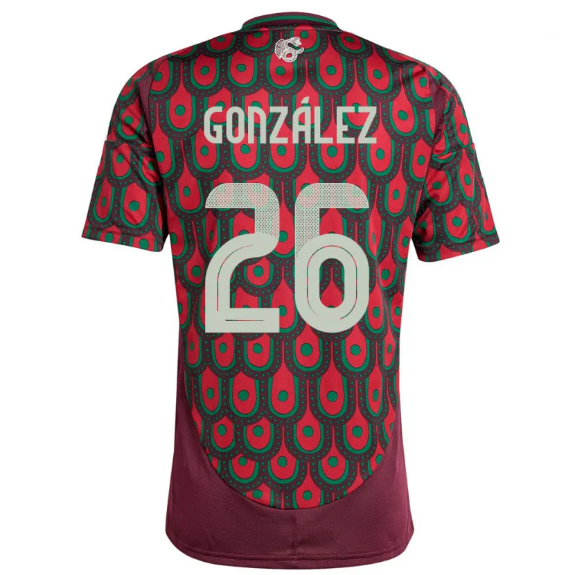 Danxen Kinderen Mexico Bryan Gonzalez #26 Kastanjebruin Thuisshirt Thuistenue 24-26 T-Shirt
