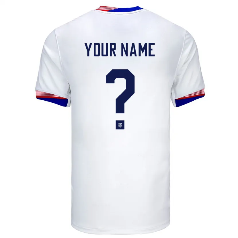 Danxen Kinderen Verenigde Staten Uw Naam #0 Wit Thuisshirt Thuistenue 24-26 T-Shirt