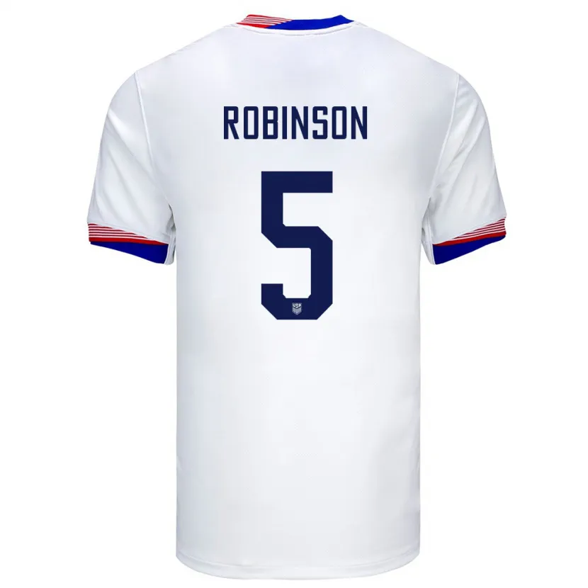 Danxen Kinderen Verenigde Staten Antonee Robinson #5 Wit Thuisshirt Thuistenue 24-26 T-Shirt