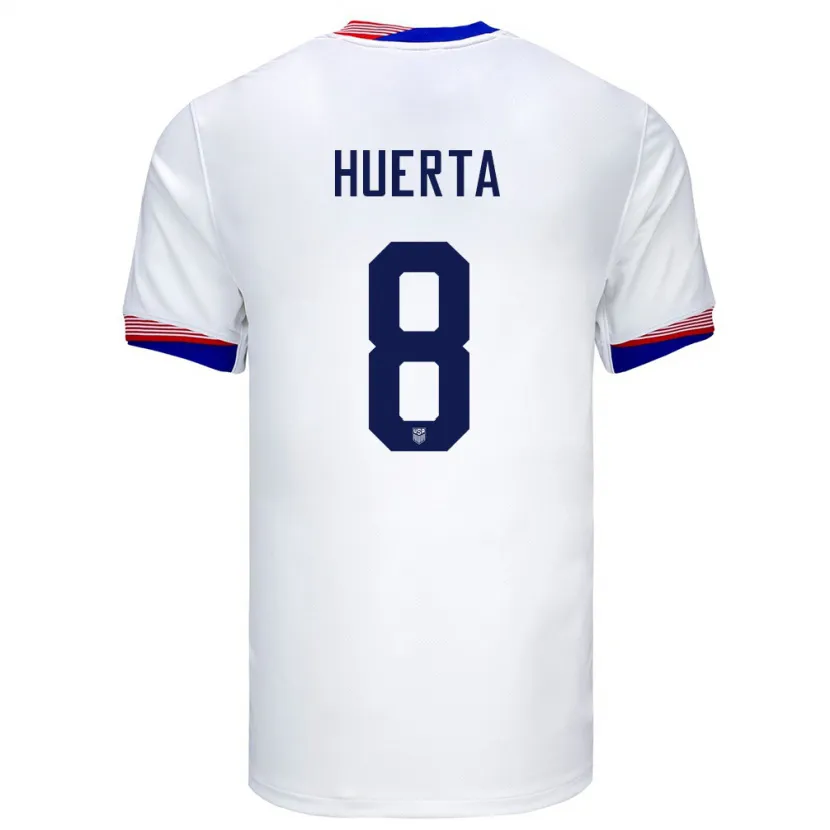 Danxen Kinderen Verenigde Staten Sofia Huerta #8 Wit Thuisshirt Thuistenue 24-26 T-Shirt