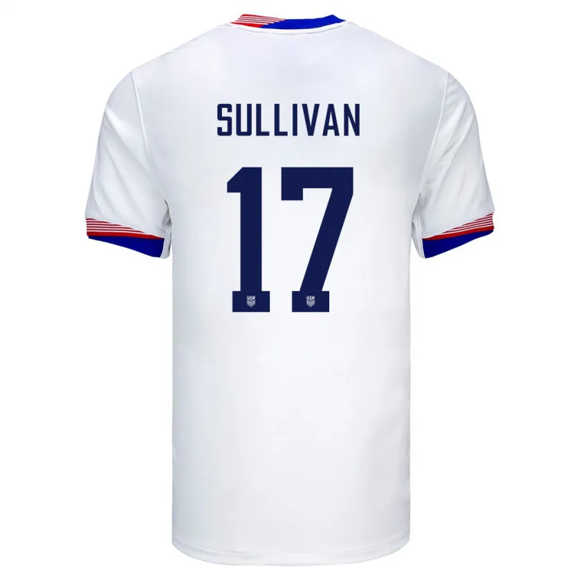 Danxen Kinderen Verenigde Staten Andi Sullivan #17 Wit Thuisshirt Thuistenue 24-26 T-Shirt