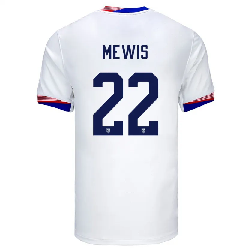 Danxen Kinderen Verenigde Staten Kristie Mewis #22 Wit Thuisshirt Thuistenue 24-26 T-Shirt