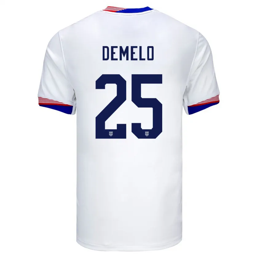 Danxen Kinderen Verenigde Staten Savannah Demelo #25 Wit Thuisshirt Thuistenue 24-26 T-Shirt