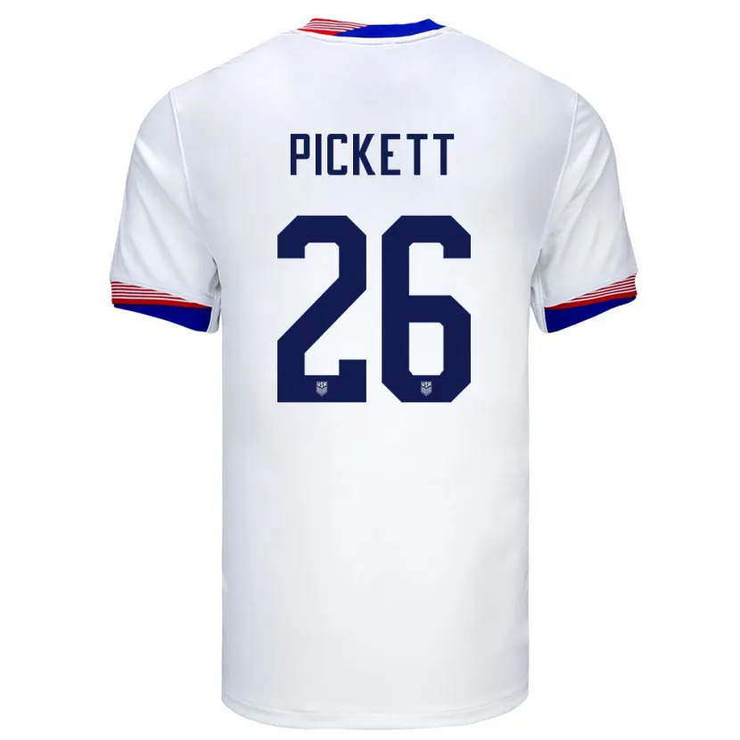 Danxen Kinderen Verenigde Staten Carson Pickett #26 Wit Thuisshirt Thuistenue 24-26 T-Shirt