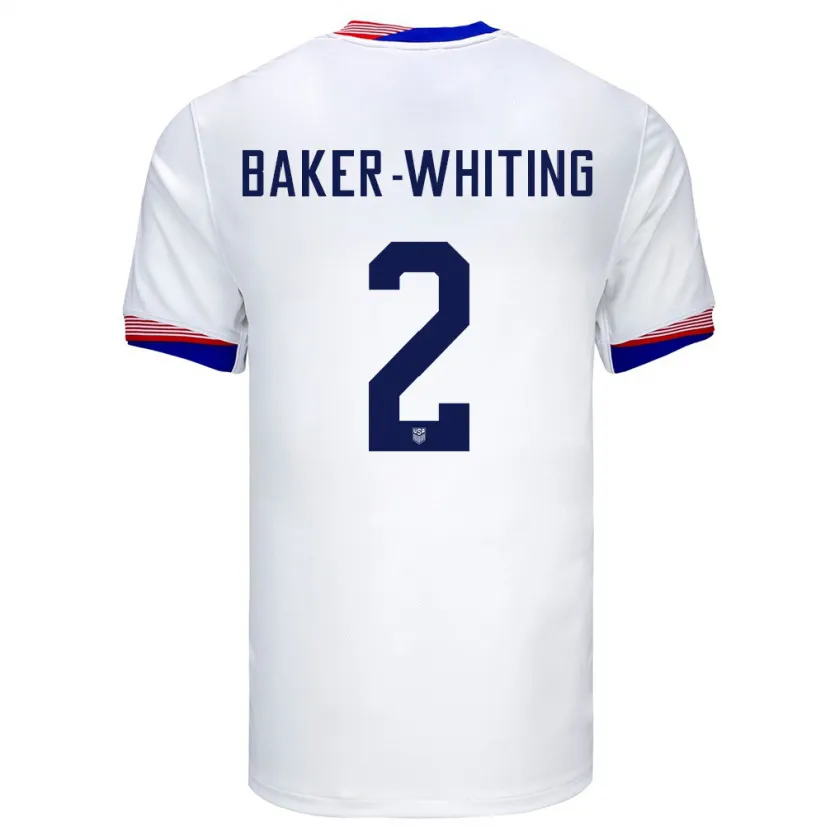 Danxen Kinderen Verenigde Staten Reed Baker Whiting #2 Wit Thuisshirt Thuistenue 24-26 T-Shirt