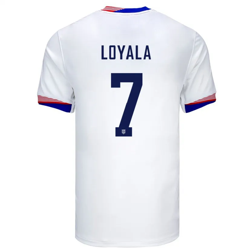 Danxen Kinderen Verenigde Staten Favian Loyala #7 Wit Thuisshirt Thuistenue 24-26 T-Shirt