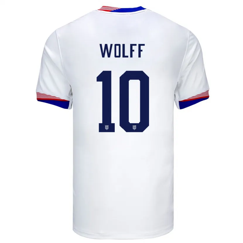 Danxen Kinderen Verenigde Staten Owen Wolff #10 Wit Thuisshirt Thuistenue 24-26 T-Shirt