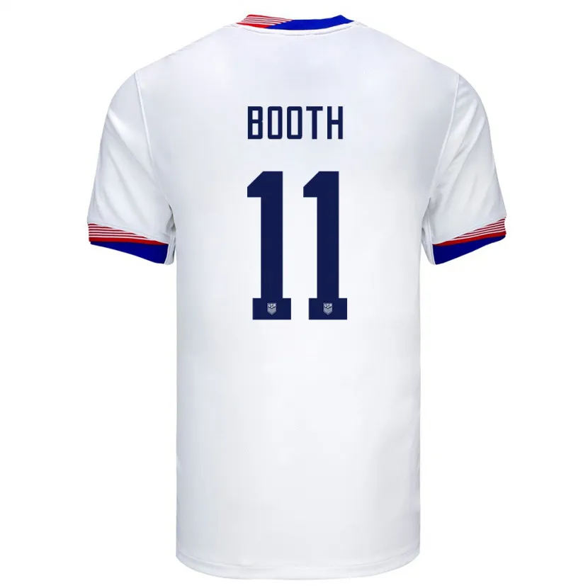 Danxen Kinderen Verenigde Staten Zach Booth #11 Wit Thuisshirt Thuistenue 24-26 T-Shirt