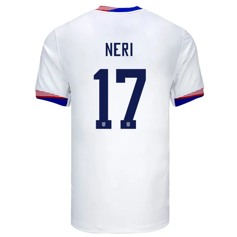 Danxen Kinderen Verenigde Staten Rodrigo Neri #17 Wit Thuisshirt Thuistenue 24-26 T-Shirt