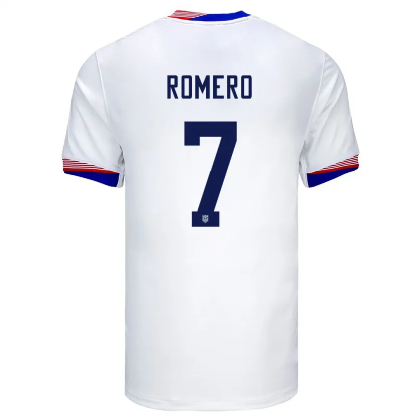 Danxen Kinderen Verenigde Staten Brian Romero #7 Wit Thuisshirt Thuistenue 24-26 T-Shirt