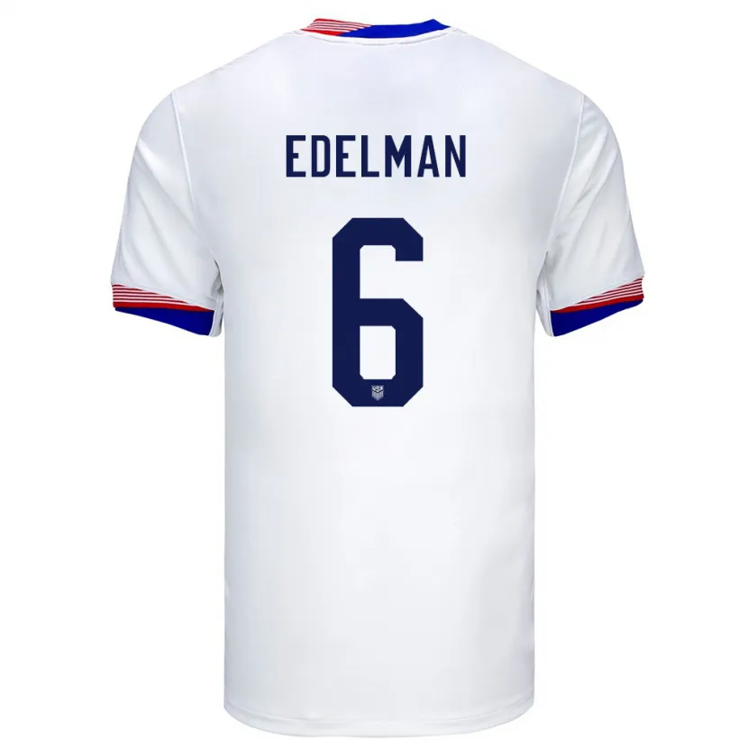 Danxen Kinderen Verenigde Staten Daniel Edelman #6 Wit Thuisshirt Thuistenue 24-26 T-Shirt