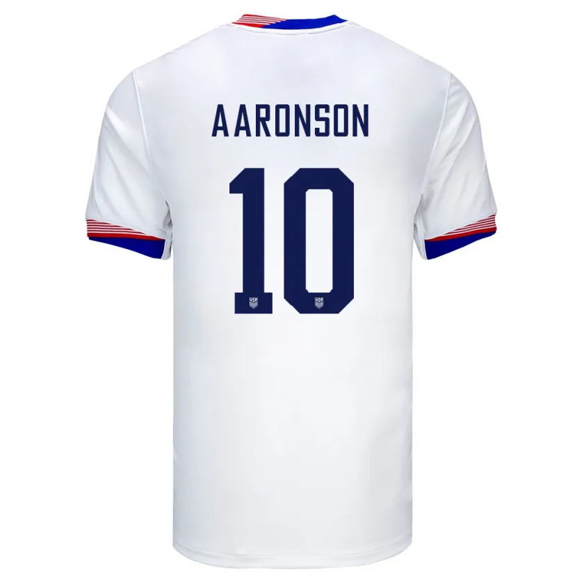 Danxen Kinderen Verenigde Staten Paxten Aaronson #10 Wit Thuisshirt Thuistenue 24-26 T-Shirt
