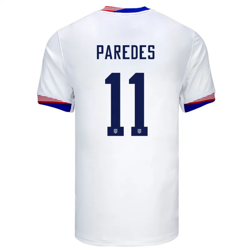 Danxen Kinderen Verenigde Staten Kevin Paredes #11 Wit Thuisshirt Thuistenue 24-26 T-Shirt