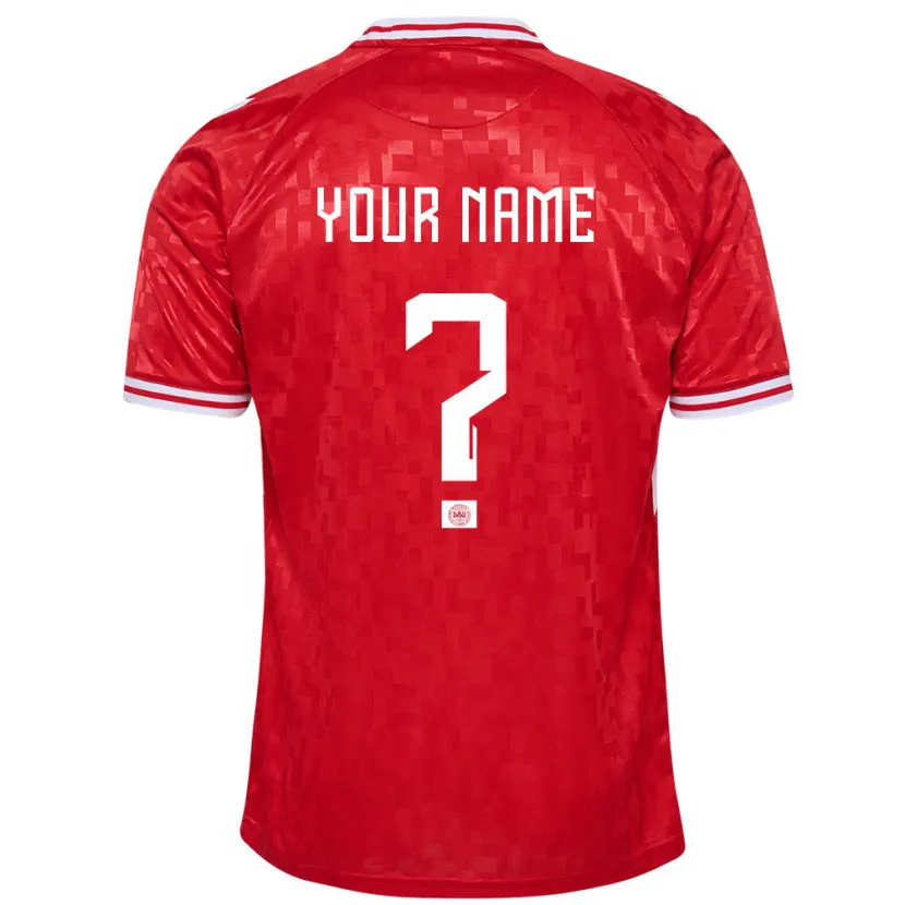 Danxen Kinderen Denemarken Uw Naam #0 Rood Thuisshirt Thuistenue 24-26 T-Shirt
