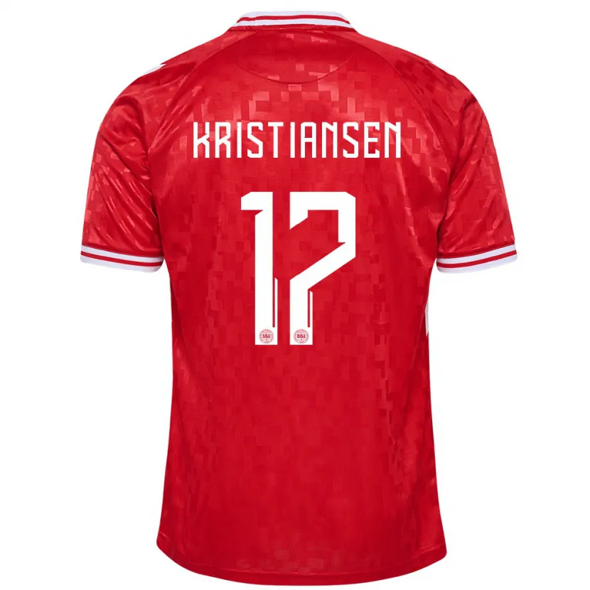 Danxen Kinderen Denemarken Victor Kristiansen #17 Rood Thuisshirt Thuistenue 24-26 T-Shirt