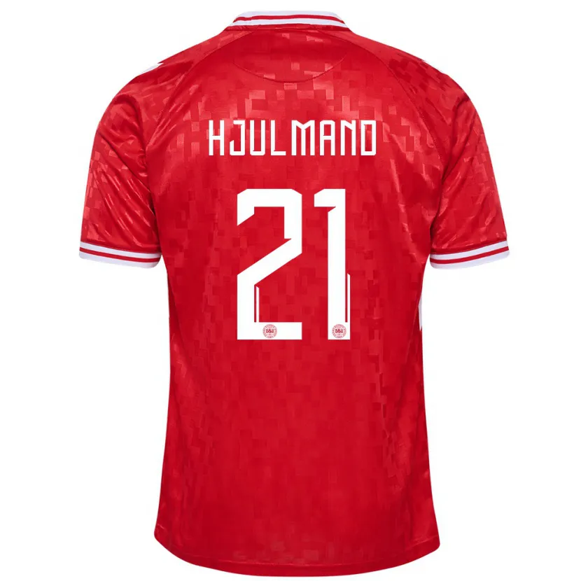 Danxen Kinderen Denemarken Morten Hjulmand #21 Rood Thuisshirt Thuistenue 24-26 T-Shirt