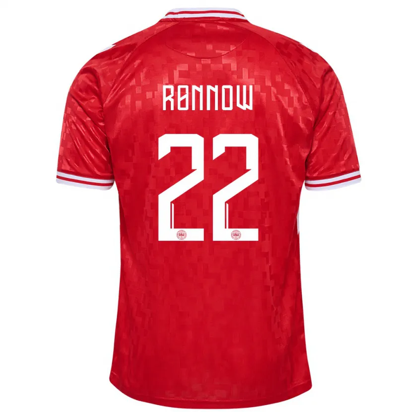 Danxen Kinderen Denemarken Frederik Rønnow #22 Rood Thuisshirt Thuistenue 24-26 T-Shirt
