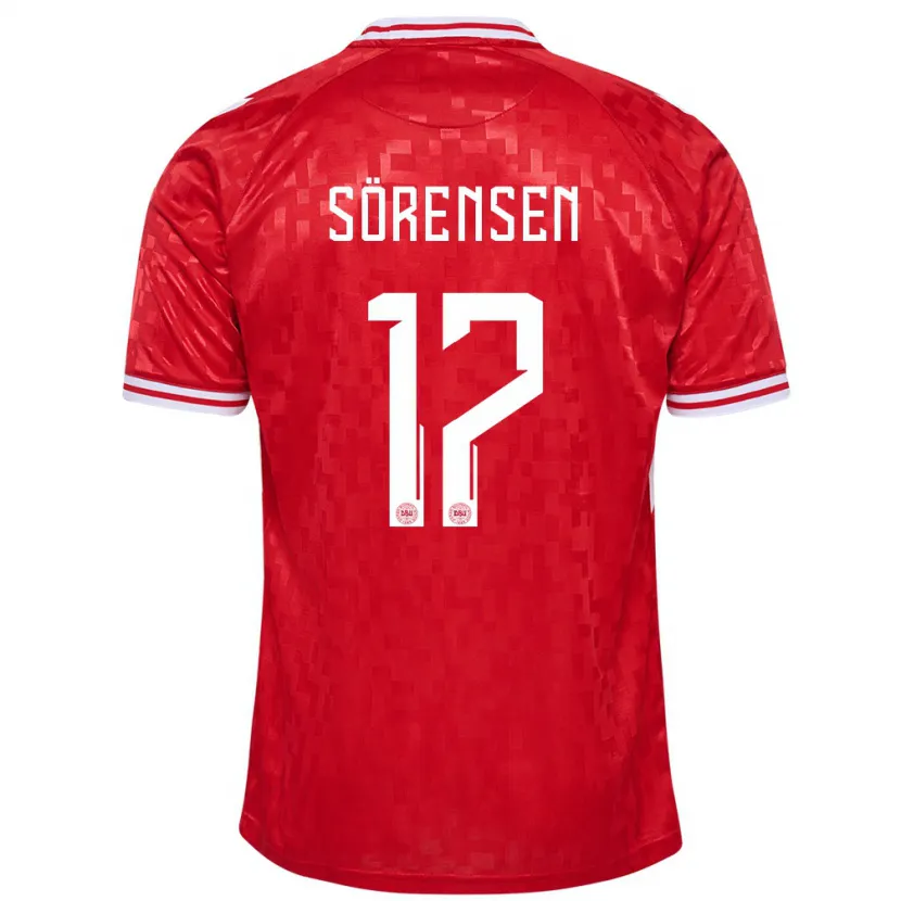 Danxen Kinderen Denemarken Oliver Sörensen #17 Rood Thuisshirt Thuistenue 24-26 T-Shirt