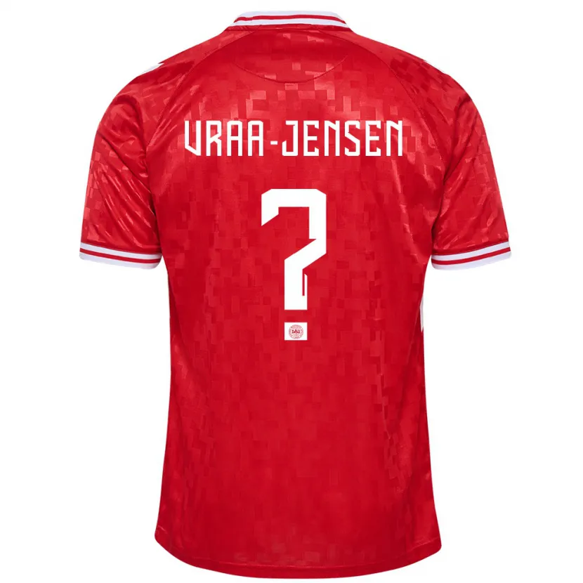 Danxen Kinderen Denemarken Ludwig Vraa-Jensen #0 Rood Thuisshirt Thuistenue 24-26 T-Shirt
