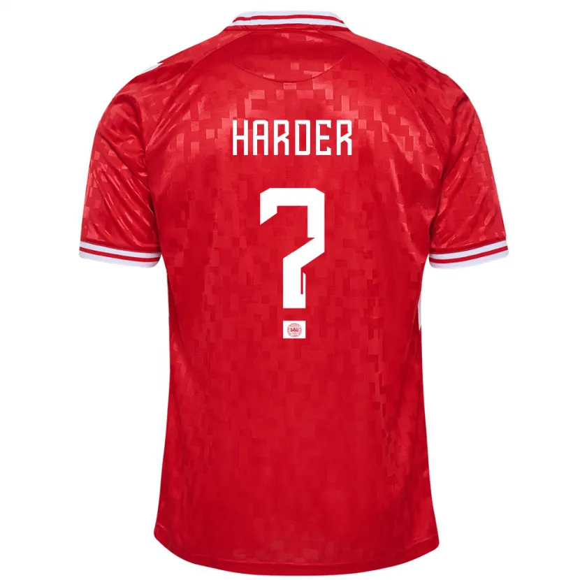 Danxen Kinderen Denemarken Conrad Harder #0 Rood Thuisshirt Thuistenue 24-26 T-Shirt