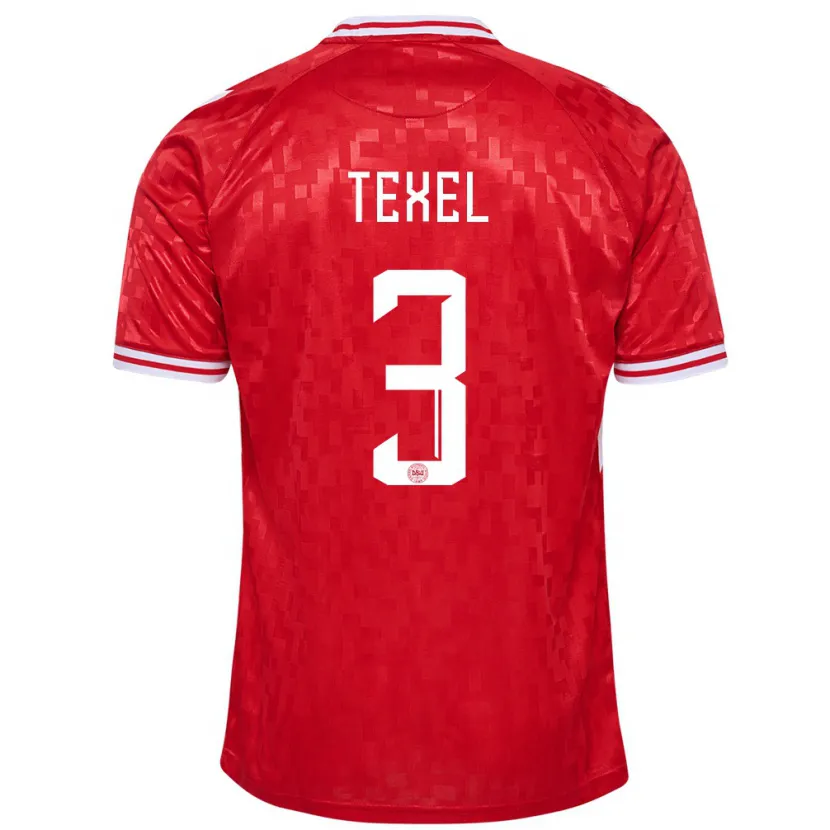 Danxen Kinderen Denemarken Pontus Texel #3 Rood Thuisshirt Thuistenue 24-26 T-Shirt
