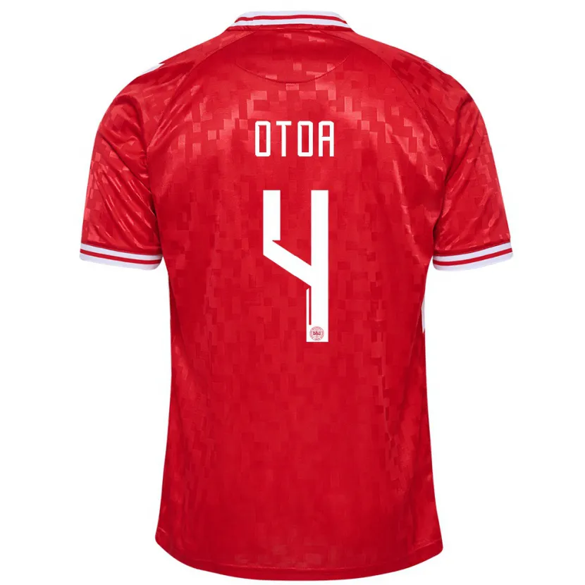 Danxen Kinderen Denemarken Sebastian Otoa #4 Rood Thuisshirt Thuistenue 24-26 T-Shirt
