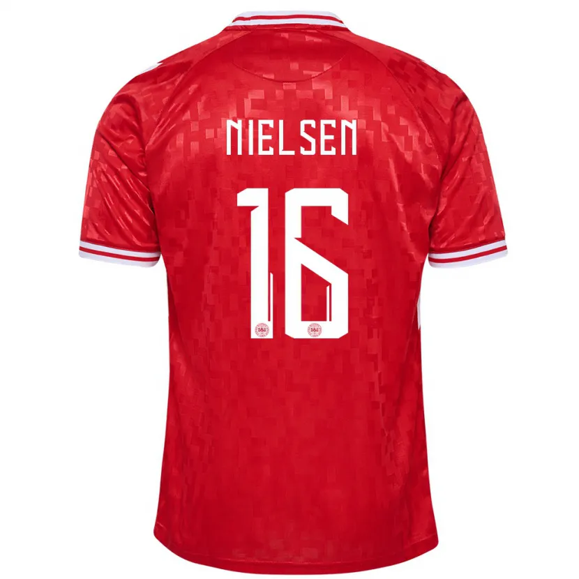 Danxen Kinderen Denemarken Magnus Nielsen #16 Rood Thuisshirt Thuistenue 24-26 T-Shirt