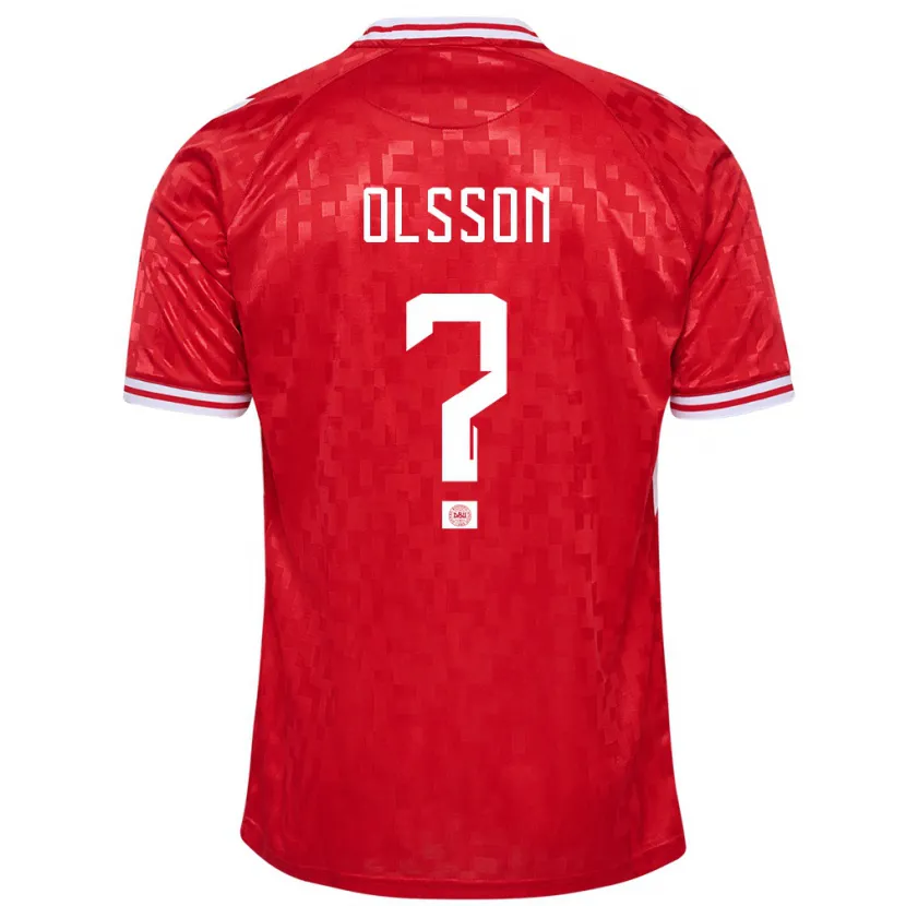 Danxen Kinderen Denemarken Cornelius Olsson #0 Rood Thuisshirt Thuistenue 24-26 T-Shirt