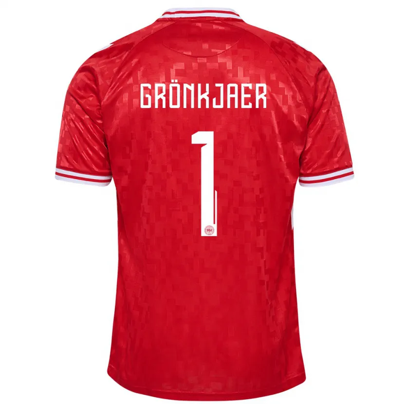 Danxen Kinderen Denemarken Bertil Grönkjaer #1 Rood Thuisshirt Thuistenue 24-26 T-Shirt