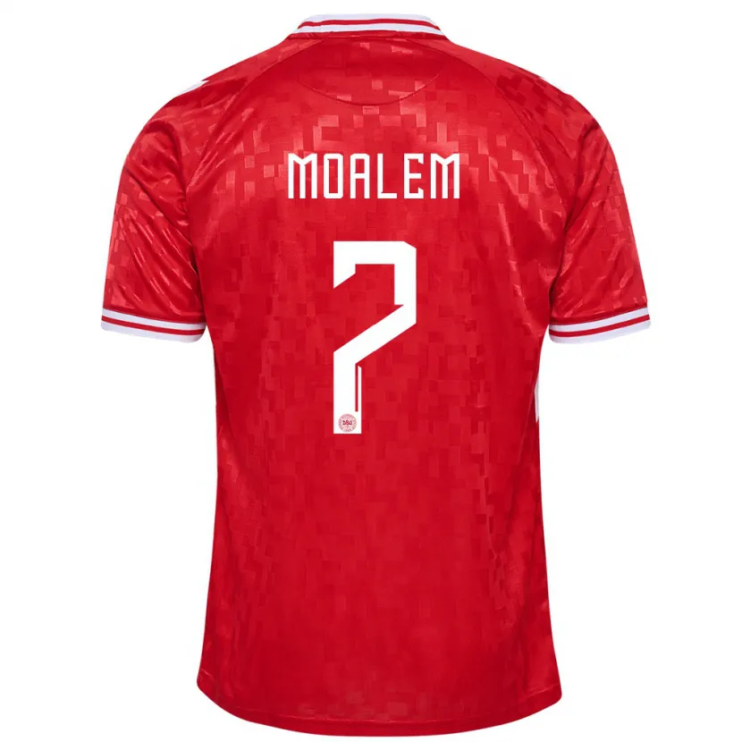 Danxen Kinderen Denemarken Jonathan Moalem #7 Rood Thuisshirt Thuistenue 24-26 T-Shirt