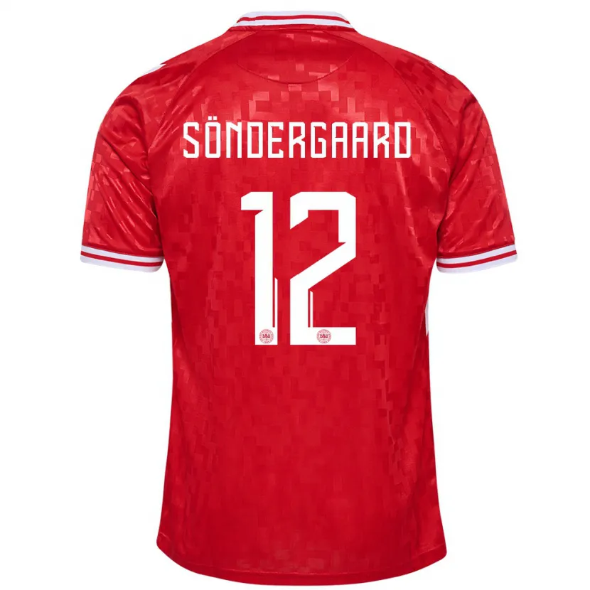 Danxen Kinderen Denemarken Philip Söndergaard #12 Rood Thuisshirt Thuistenue 24-26 T-Shirt
