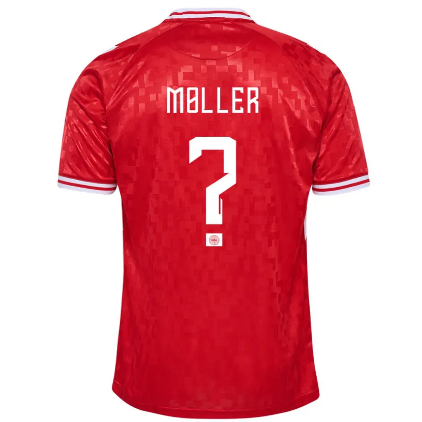 Danxen Kinderen Denemarken William Møller #0 Rood Thuisshirt Thuistenue 24-26 T-Shirt