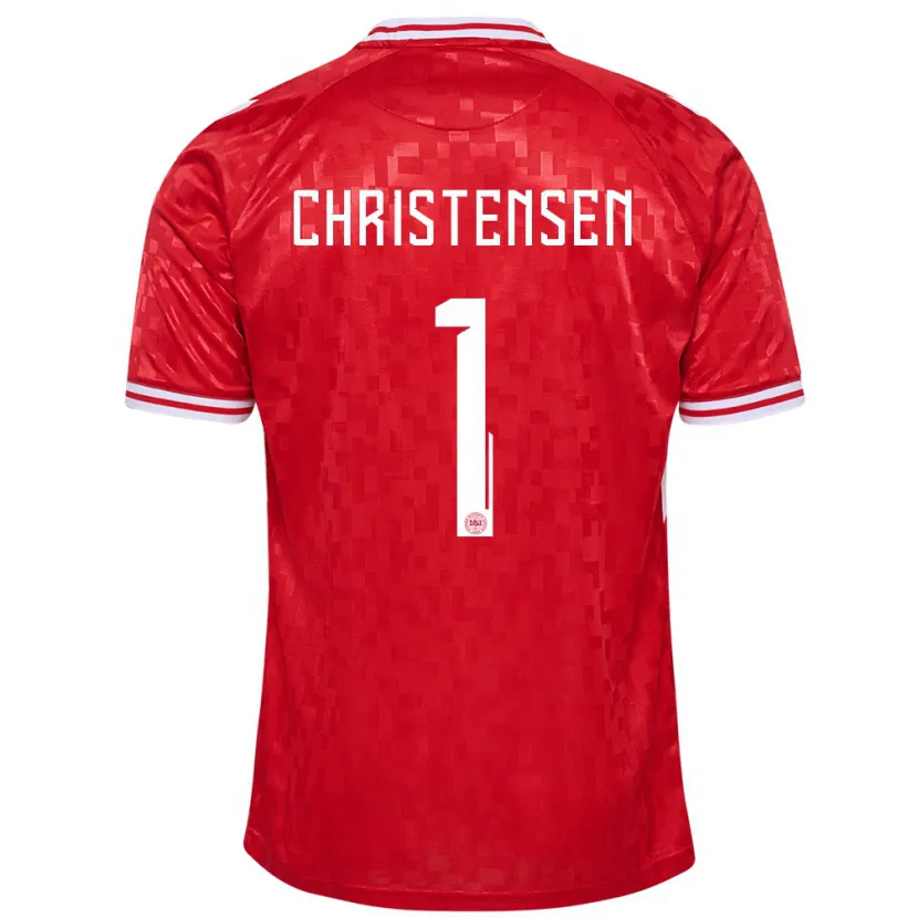 Danxen Kinderen Denemarken Lene Christensen #1 Rood Thuisshirt Thuistenue 24-26 T-Shirt