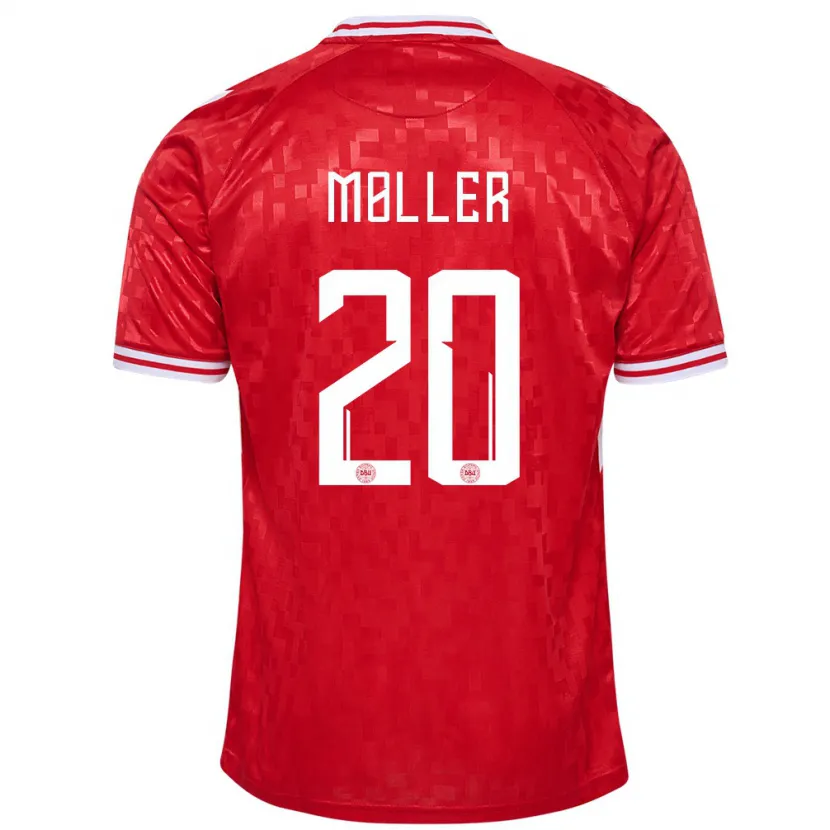 Danxen Kinderen Denemarken Caroline Møller #20 Rood Thuisshirt Thuistenue 24-26 T-Shirt