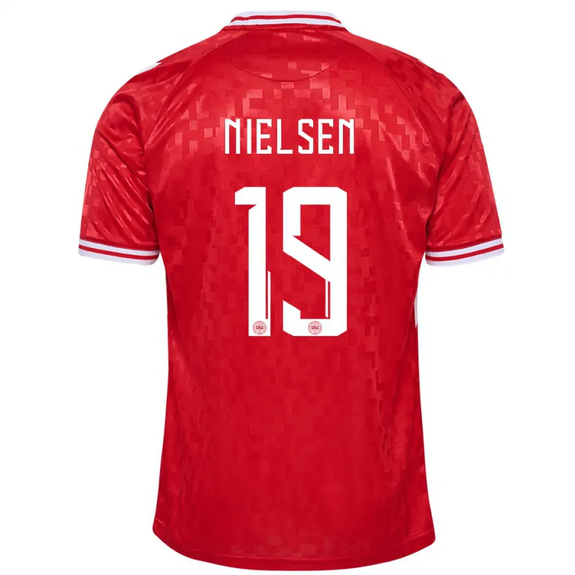 Danxen Kinderen Denemarken Casper Nielsen #19 Rood Thuisshirt Thuistenue 24-26 T-Shirt
