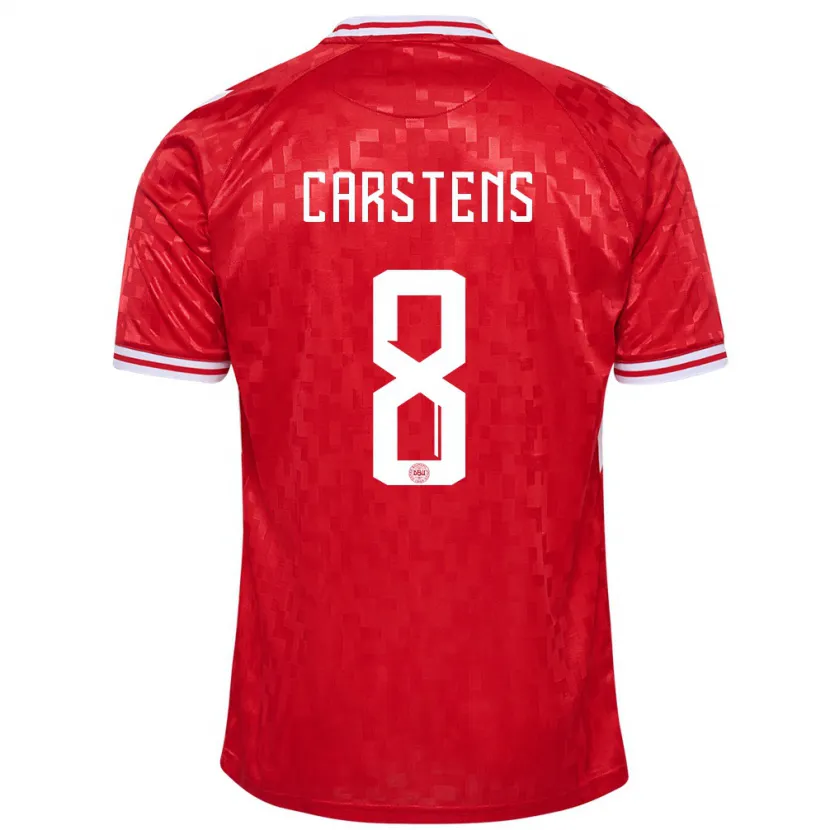 Danxen Kinderen Denemarken Signe Carstens #8 Rood Thuisshirt Thuistenue 24-26 T-Shirt