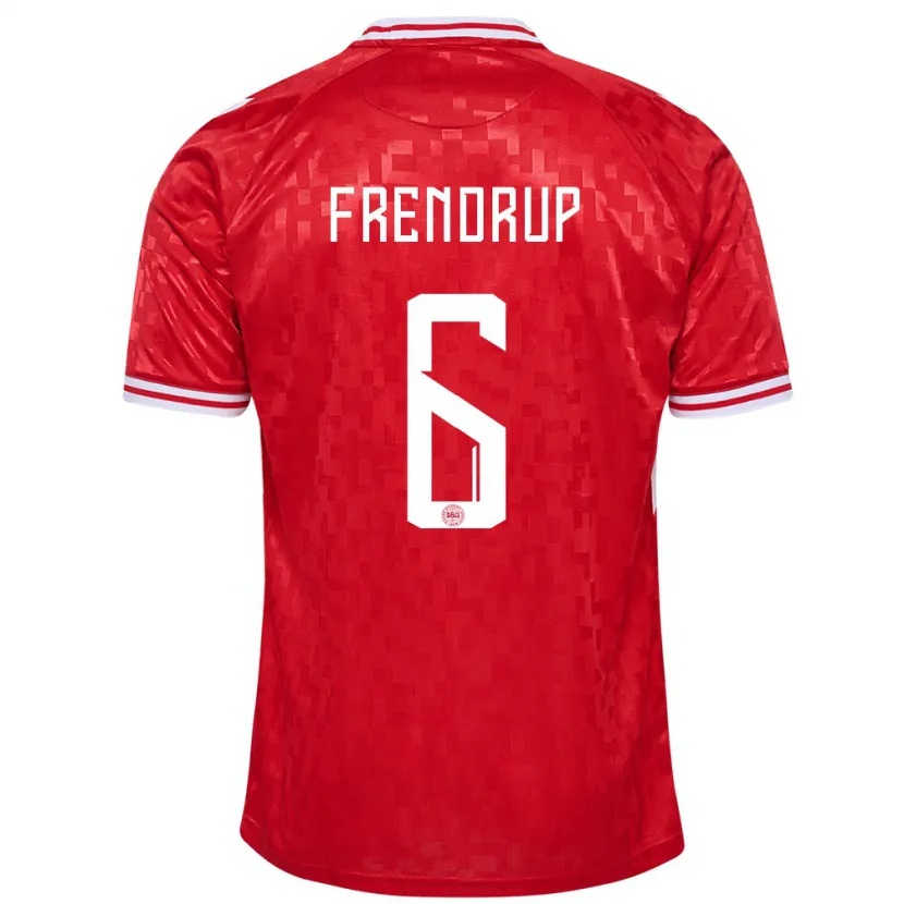 Danxen Kinderen Denemarken Morten Frendrup #6 Rood Thuisshirt Thuistenue 24-26 T-Shirt