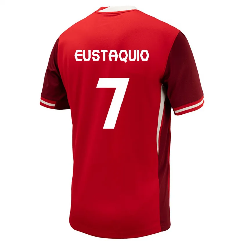 Danxen Kinderen Canada Stephen Eustáquio #7 Rood Thuisshirt Thuistenue 24-26 T-Shirt