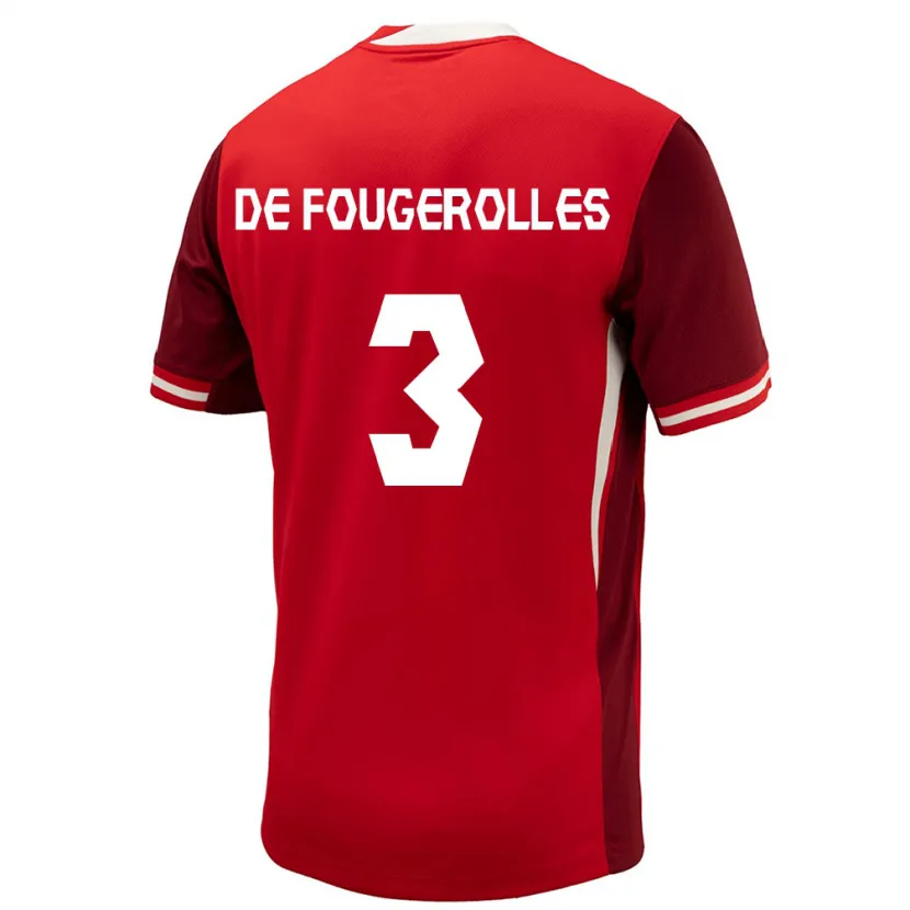 Danxen Kinderen Canada Luc De Fougerolles #3 Rood Thuisshirt Thuistenue 24-26 T-Shirt