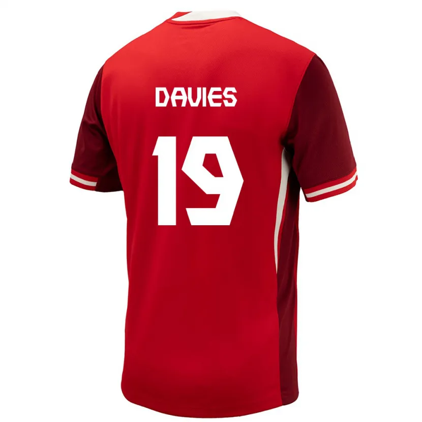 Danxen Kinderen Canada Alphonso Davies #19 Rood Thuisshirt Thuistenue 24-26 T-Shirt