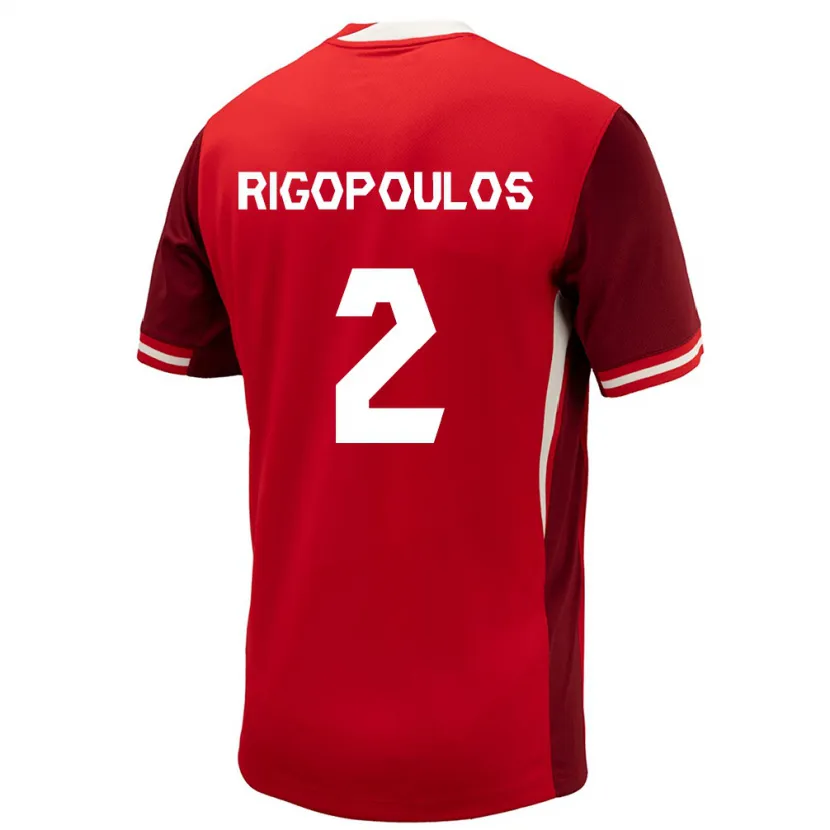 Danxen Kinderen Canada Theo Rigopoulos #2 Rood Thuisshirt Thuistenue 24-26 T-Shirt