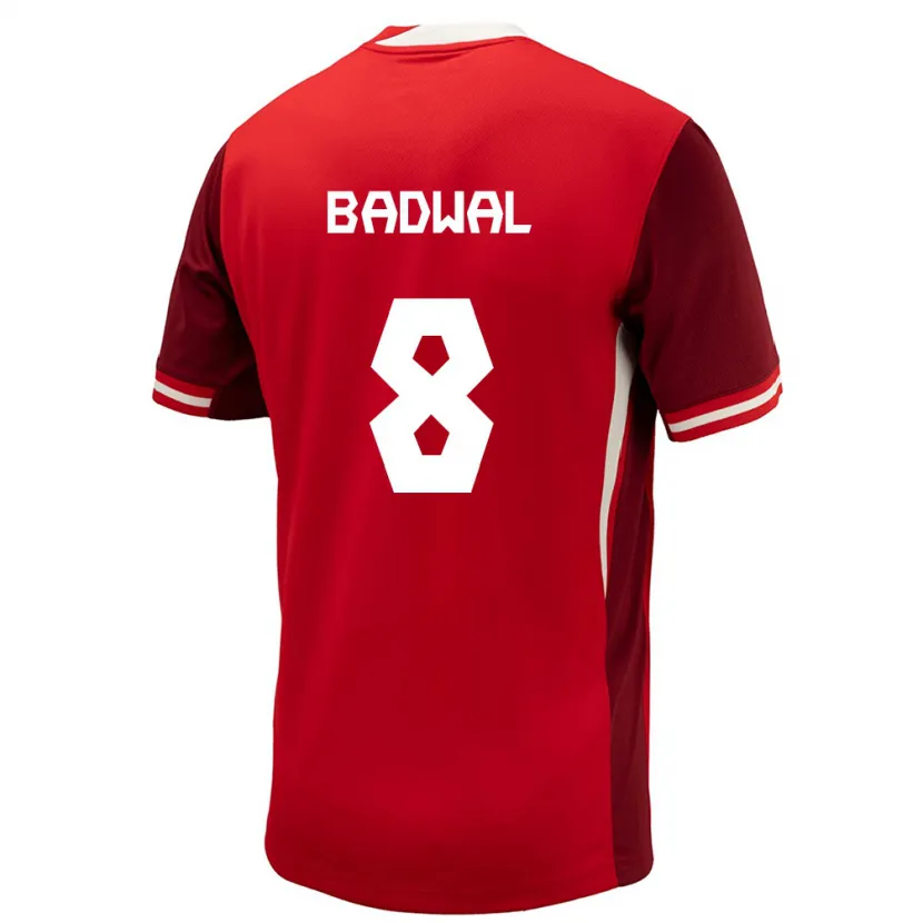 Danxen Kinderen Canada Jeevan Badwal #8 Rood Thuisshirt Thuistenue 24-26 T-Shirt