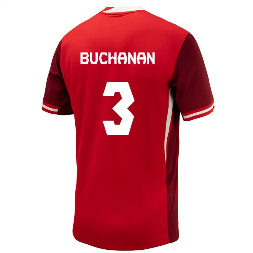 Danxen Kinderen Canada Kadeisha Buchanan #3 Rood Thuisshirt Thuistenue 24-26 T-Shirt