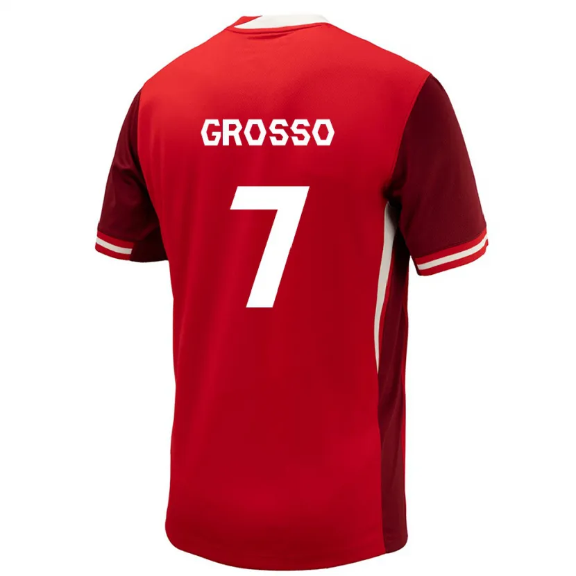 Danxen Kinderen Canada Julia Grosso #7 Rood Thuisshirt Thuistenue 24-26 T-Shirt