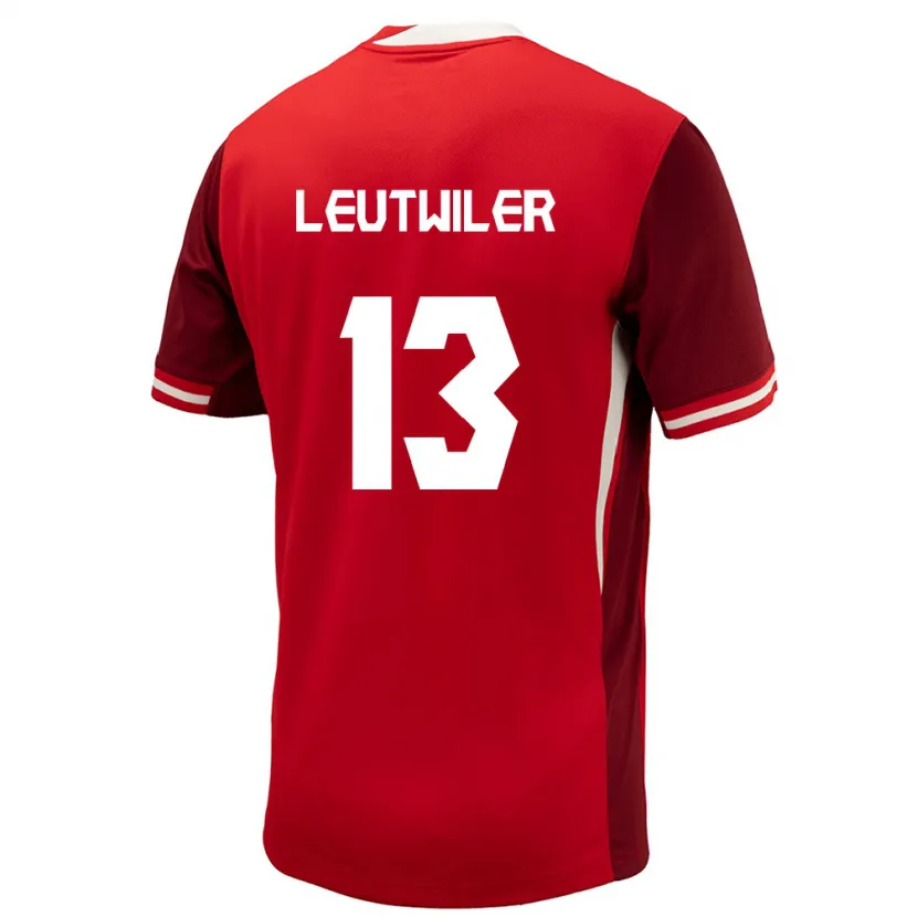 Danxen Kinderen Canada Jayson Leutwiler #13 Rood Thuisshirt Thuistenue 24-26 T-Shirt