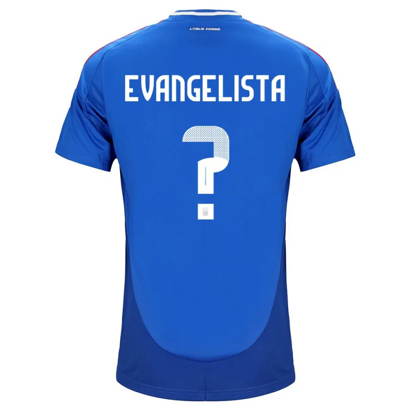 Danxen Kinderen Italië Edoardo Evangelista #0 Blauw Thuisshirt Thuistenue 24-26 T-Shirt