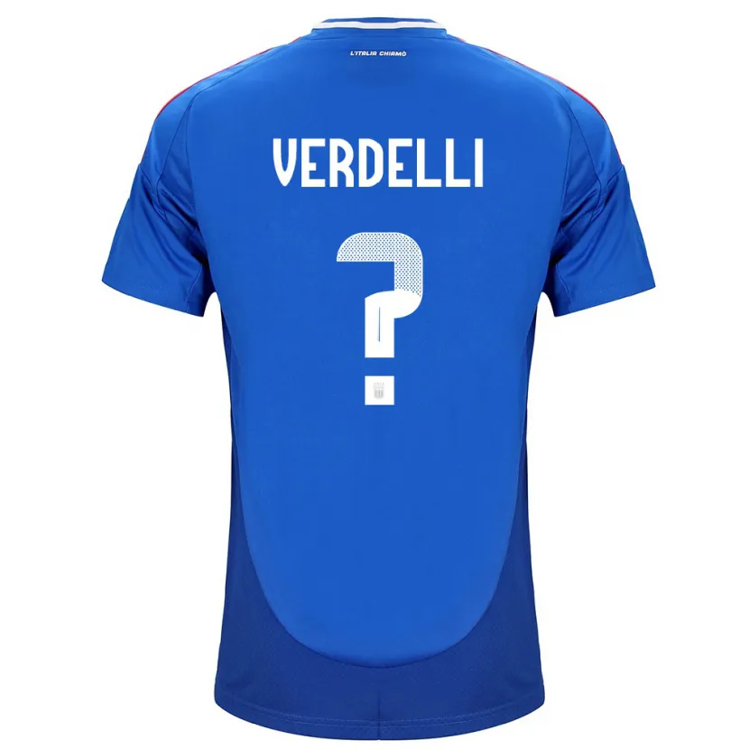 Danxen Kinderen Italië Davide Verdelli #0 Blauw Thuisshirt Thuistenue 24-26 T-Shirt