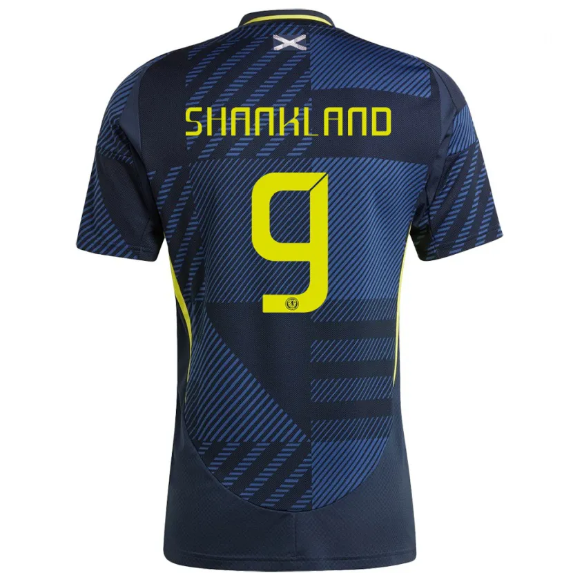 Danxen Kinderen Schotland Lawrence Shankland #9 Donkerblauw Thuisshirt Thuistenue 24-26 T-Shirt