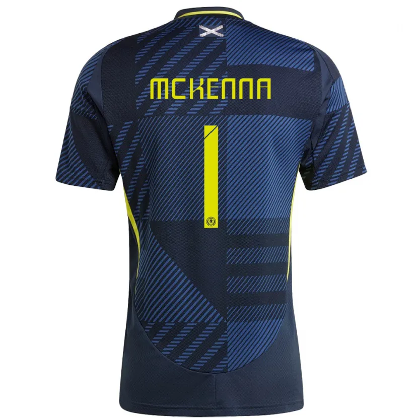 Danxen Kinderen Schotland Callan Mckenna #1 Donkerblauw Thuisshirt Thuistenue 24-26 T-Shirt